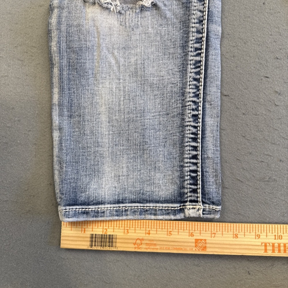 Miss Me JEANS WOMENS 32 EASY CROP Embroidered Flower Stretch Denim WHISKERING - Picture 6 of 9
